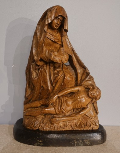 Pietà in carved oak early 16th century - Sculpture Style Renaissance
