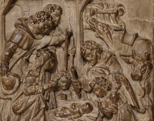 Louis XIII - Pair of carved stucco bas-reliefs - Mechelen 17th century