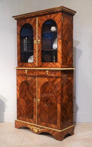 Bookcase Showcase in kingwood veneer – Regency period - Furniture Style French Regence