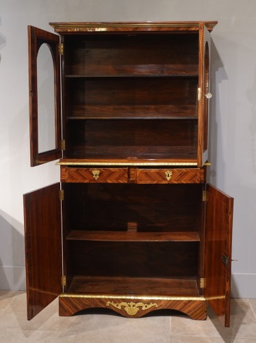 Furniture  - Bookcase Showcase in kingwood veneer – Regency period