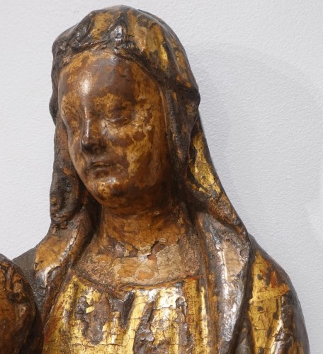 XIe au XVe siècle - Vierge à l'Enfant en Majesté en bois polychrome d'époque XVe