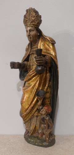 Sculpture Sculpture en Bois - Saint Martin de Tours en bois polychrome – Italie XVIIIe siècle