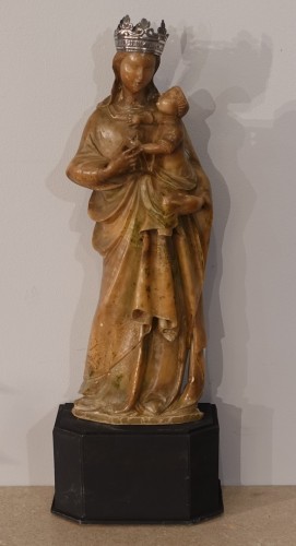 Vierge à l'Enfant en albâtre de Trapani – Époque XVIe - Renaissance