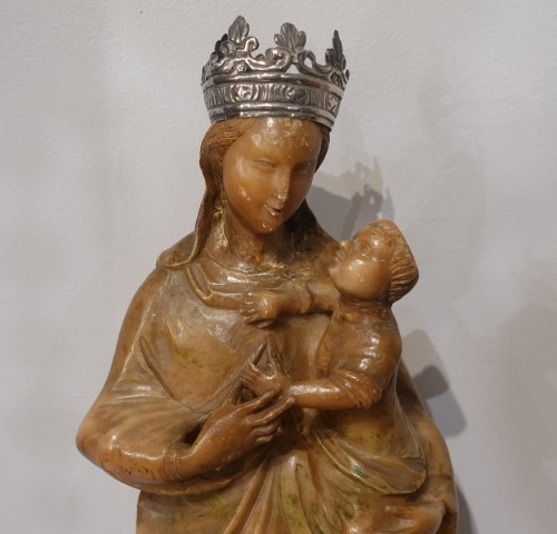 Antiquités - Madonna and Child in alabaster – Trapani 16th century
