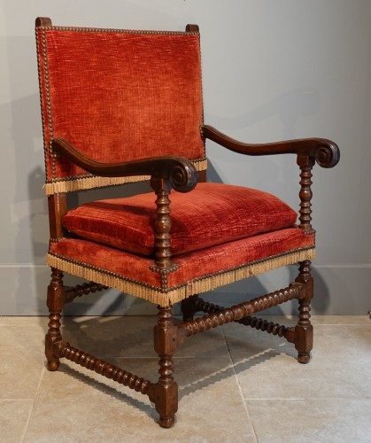 Paire de fauteuils Louis XIII, dite Chaises à bras - Époque XVIIe - Sièges Style Louis XIII