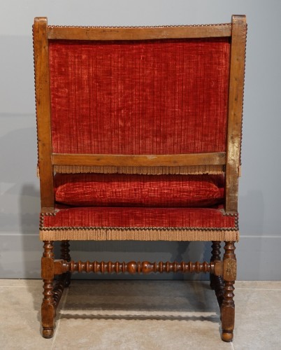 17th century - Pair of Louis XIII armchairs, called arm chairs - 17th century