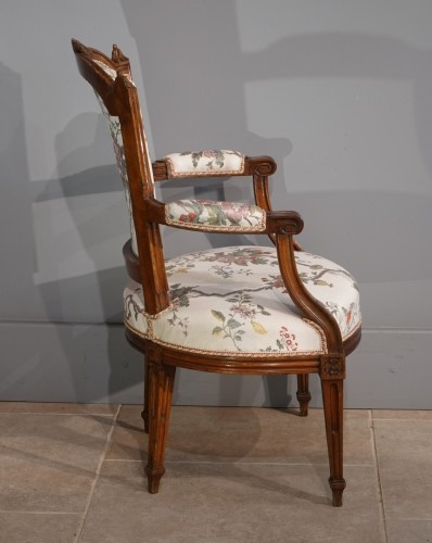 18th century - Pair of Louis XVI armchairs stamped Pillot