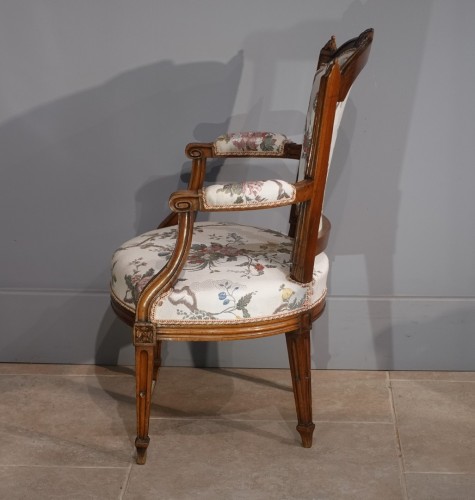 Louis XVI - Pair of Louis XVI armchairs stamped Pillot