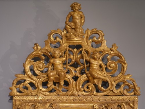 Miroir en bois doré du XVIIe siècle - Miroirs, Trumeaux Style Louis XIV