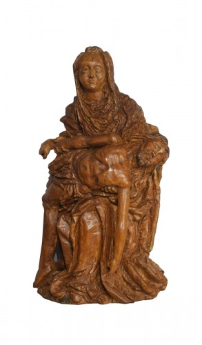 Grande Pietà ou Vierge de Pitié en tilleul sculpté Allemagne XVIe siècle