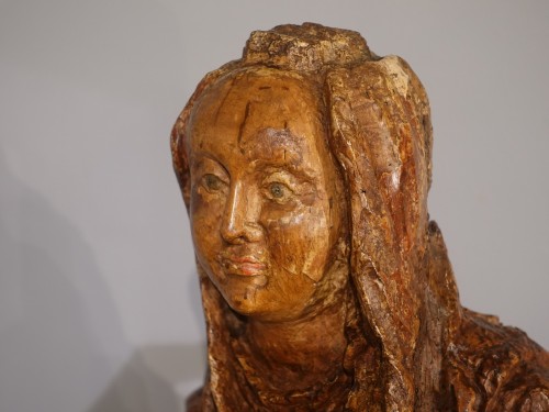 Grande Pietà ou Vierge de Pitié en tilleul sculpté Allemagne XVIe siècle - Renaissance