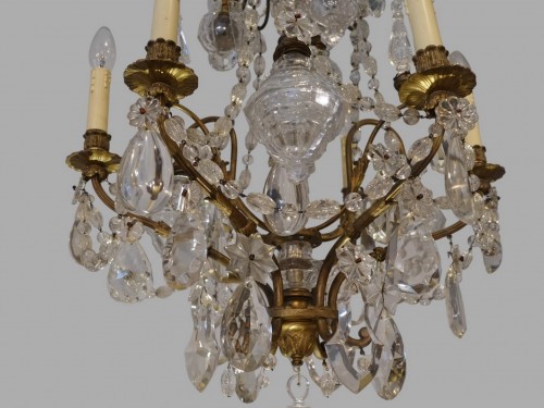 Lustre à cristaux et bronze fin XIXe - Luminaires Style Napoléon III