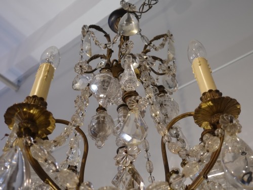 Lighting  - Late 19th century crystal and bronze chandelier