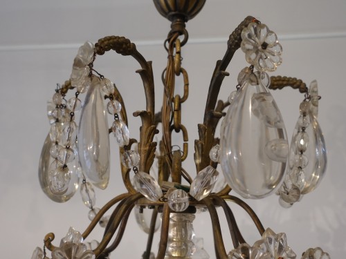 Late 19th century crystal and bronze chandelier - 
