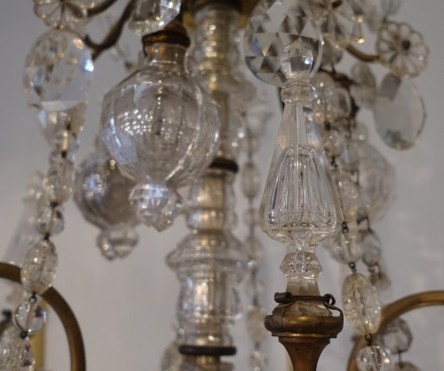 Antiquités - Late 19th century crystal and bronze chandelier