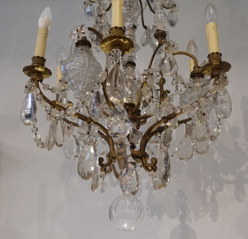 Antiquités - Late 19th century crystal and bronze chandelier