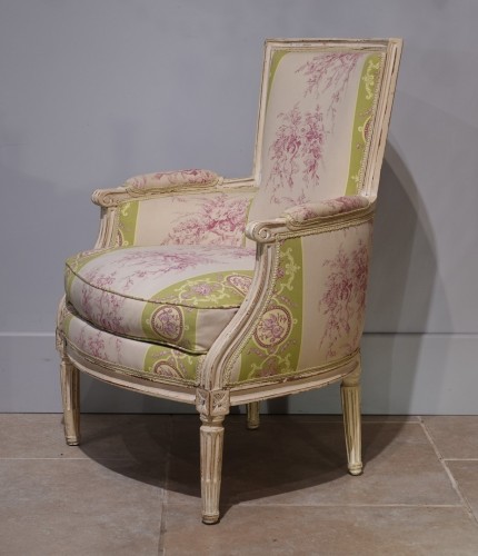 Seating  - Pair of Louis XVI Lacquered Bergeres