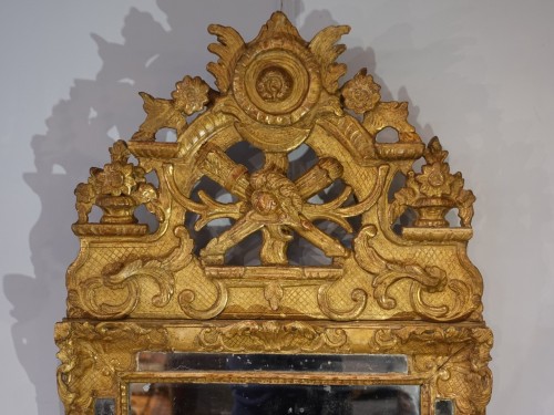 Miroir en bois doré d'époque Régence - Miroirs, Trumeaux Style Régence