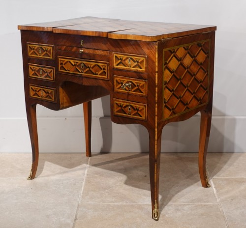 18th century - Dressing table Writing desk in marquetry stamped J.G Schlichtig - 18th century