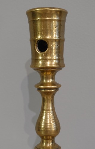 solid bronze Gothic candlestick ,late 15th century early 16th century - Lighting Style Middle age