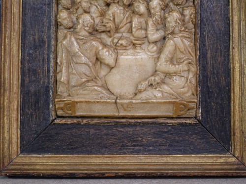 Bas-relief in alabaster &#039;&#039;La Cène&#039;&#039; Monogram VE - Mechelen 17th century - 