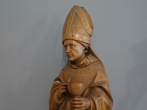 Sculpture Sculpture en Bois - Statue représentant Saint Éloi en tilleul – Souabe début XVIe siècle