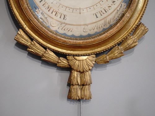 Baromètre d'époque Louis XVI en bois sculpté et doré - Gérardin et Cie