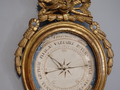 Baromètre d'époque Louis XVI en bois sculpté et doré - Louis XVI