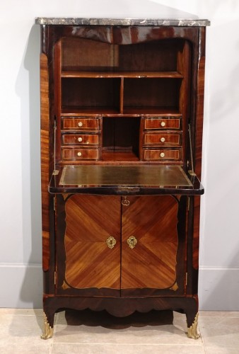 Furniture  - Secretaire from the Louis XV period stamped J.BIRCKLE