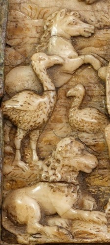 Bas-relief en albâtre '' Orphée charmant les animaux'' Malines XVIIe - Sculpture Style Louis XIII