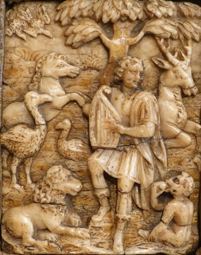 Bas-relief en albâtre '' Orphée charmant les animaux'' Malines XVIIe - Gérardin et Cie