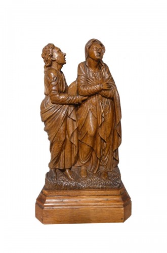Saint Jean et Vierge de Calvaire en chêne – Flandres début XVIe