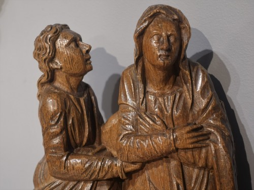 Saint John and Virgin of Calvary in oak – Flanders early 16th century - 