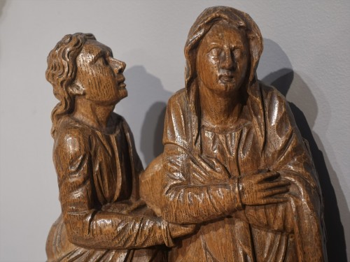 Saint John and Virgin of Calvary in oak – Flanders 16th century - 