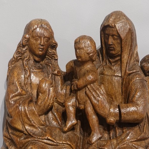Vierge à l'Enfant avec Sainte Anne – XVIe siècle - Sculpture Style Renaissance
