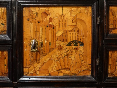 Marquetry collector’s cabinet – Augsburg 17th century - Louis XIII