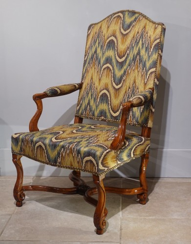 Seating  - Large Louis XIV period walnut armchair