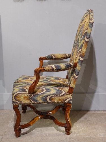 Grand fauteuil en noyer d'époque Louis XIV - Louis XIV