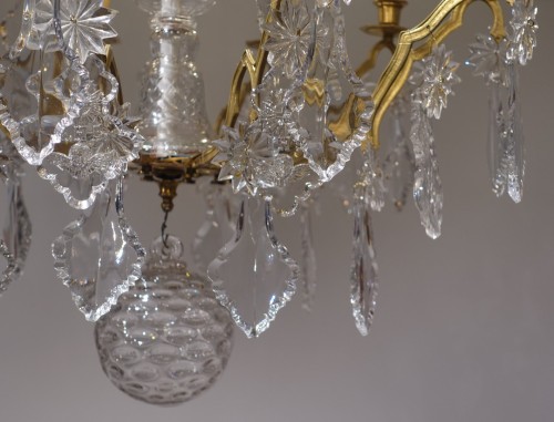 Lustre à cristaux et bronze fin XIXe siècle - Luminaires Style Napoléon III