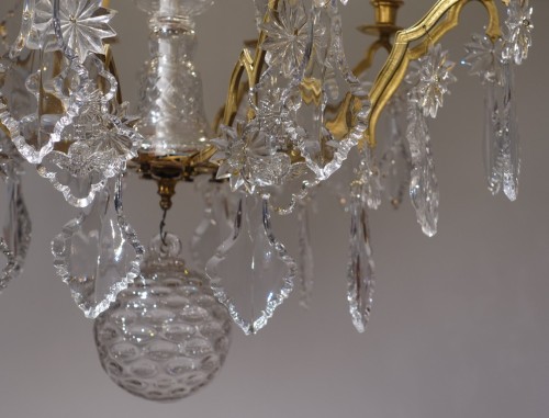 19th century crystal and bronze chandelier - Lighting Style Napoléon III