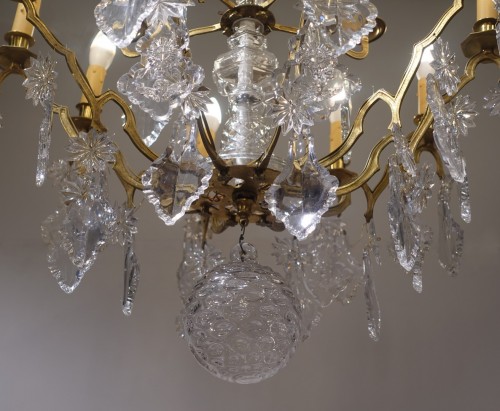 19th century crystal and bronze chandelier - 