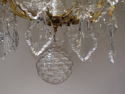 19th century - 19th century crystal and bronze chandelier