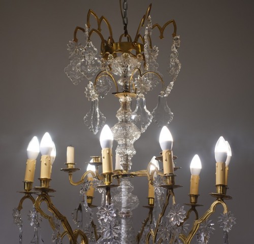 Lustre à cristaux et bronze fin XIXe siècle - Napoléon III