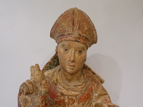 Saint Nicolas en pierre calcaire du XVIe siècle - Gérardin et Cie