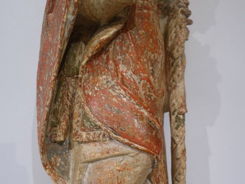 Antiquités - Saint Nicolas en pierre calcaire du XVIe siècle