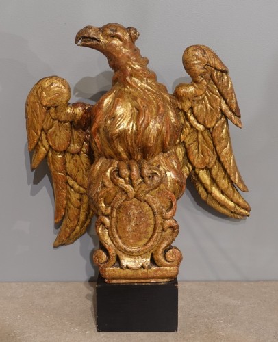 Antiquités - Gilded wooden sculpture representing an eagle – Italy 18th century