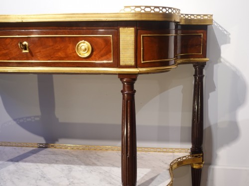 Console desserte Louis XVI en acajou - Louis XVI