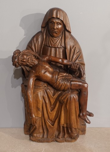 Antiquités - Pietà ou Vierge de pitié sculpture en chêne – Pays Bas circa 1520