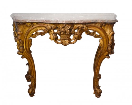 Louis XV console in gilded wood from the 18th century
