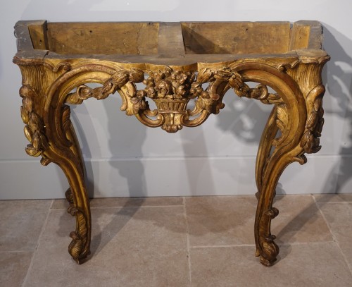 Louis XV - Louis XV console in gilded wood from the 18th century